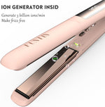 FUNTIN S10 flat iron displaying 1 inch titanium plates close up