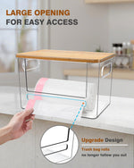 Ginnerella acrylic garbage bag holder with bamboo lid