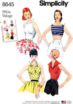 Simplicity vintage misses halter tops sewing pattern front cover view