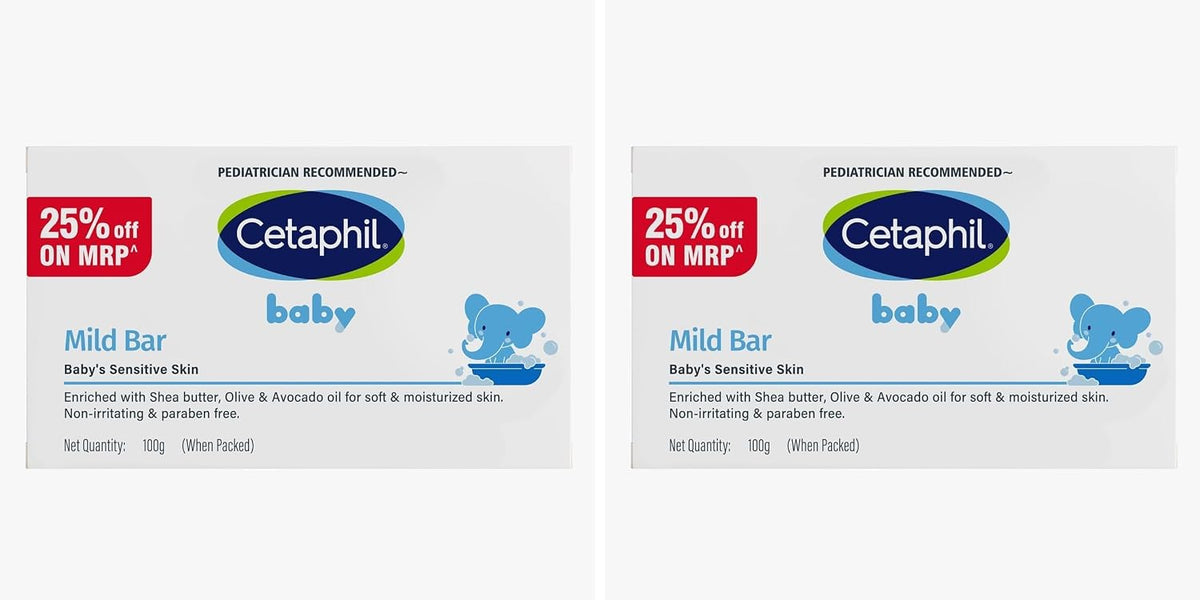 Cetaphil Baby Mild Cleansing Bar for Newborns & Babies 100 gm | With Shea Butter, Avocado Oil & Olive Oil | Gentle, Hypoallergenic, Pediatrician Recommended | Dry & Sensitive Skin - Image 8