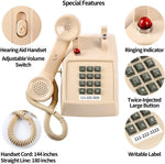 Close up of large touch-tone buttons on the HTMengt retro telephone