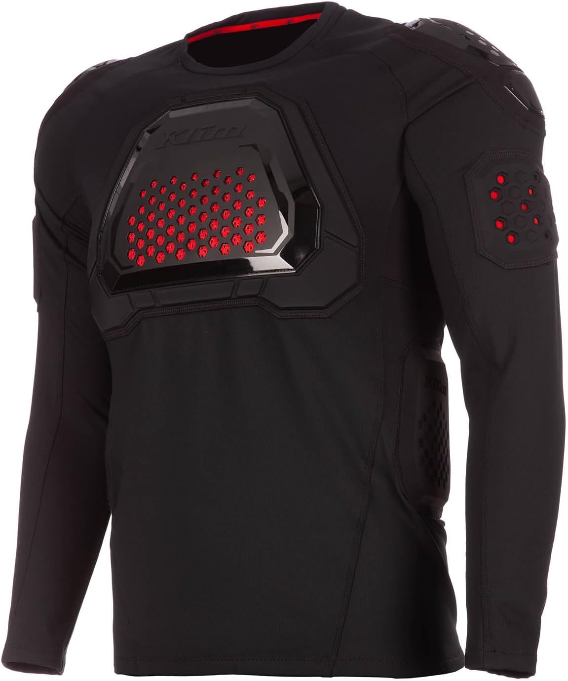 KLIM Men's Aggressor Armored Base Layer Shirt 2.0 front view showing integrated chest padding.