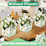 Rustic style baby shower table centerpieces with letters