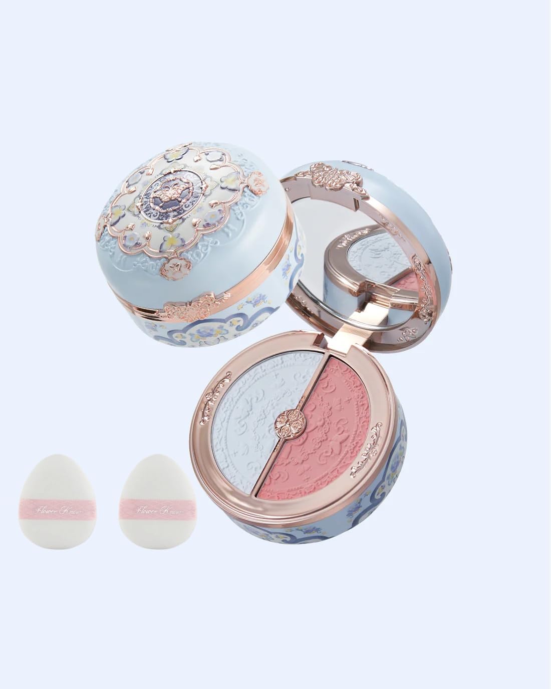 Flower Knows Butterfly Cloud Collar Blush 02 Seaborne Moon front view of ornate compact case