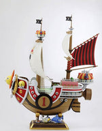 Completed Bandai Thousand Sunny model kit on display stand
