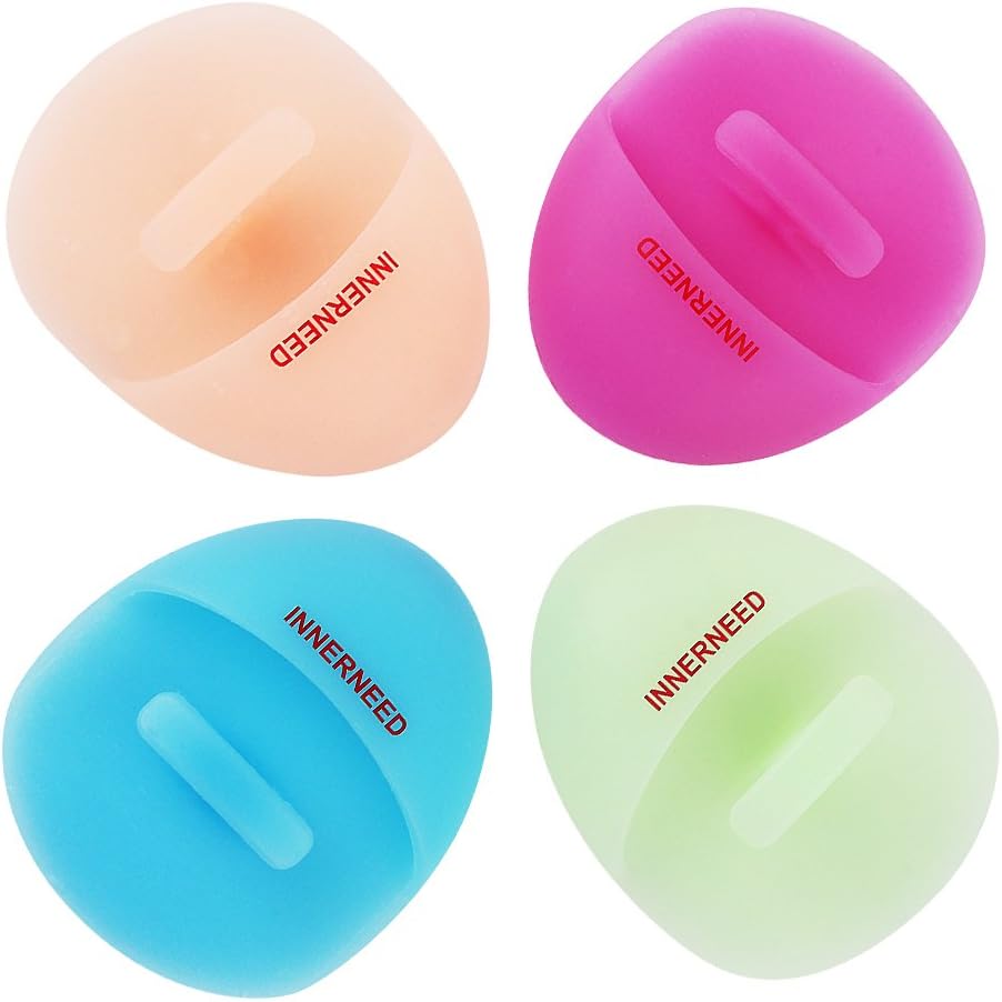 INNERNEED Super Soft Silicone Face Cleanser 4-pack front view showing four different colors