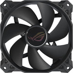 ASUS ROG Strix XF120 cooling fan front view showing black aerodynamic blades