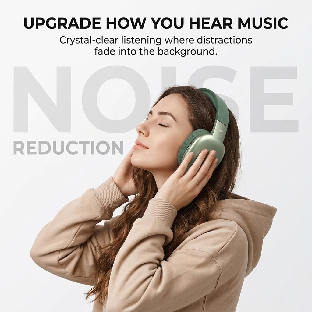 IJOY Ultra green headphones showing cushioned ear pads