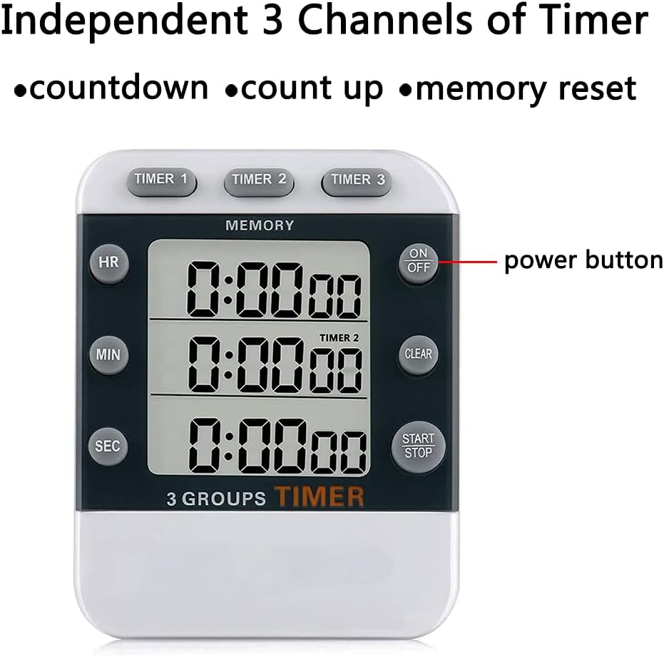 Digital Dual Kitchen Timer, Multiple Channels Countdown Timer - Image 3