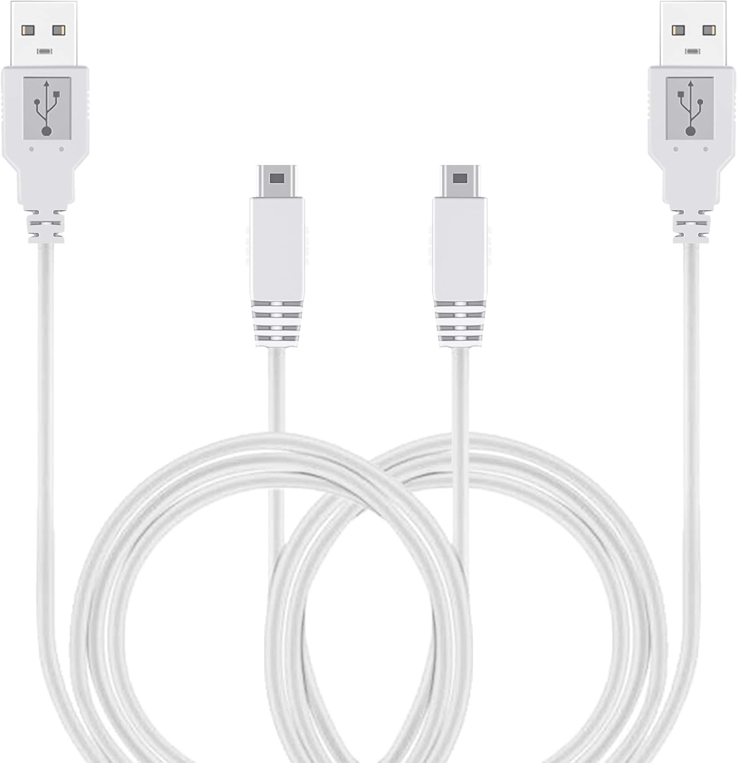 Xahpower Wii U Gamepad charger cable front view showing white PVC wire and specialized connector.