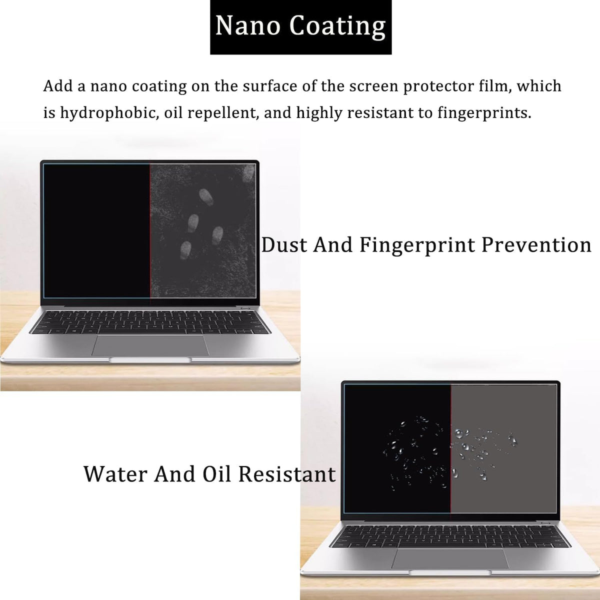 Demonstration of blue light blocking property on laptop display