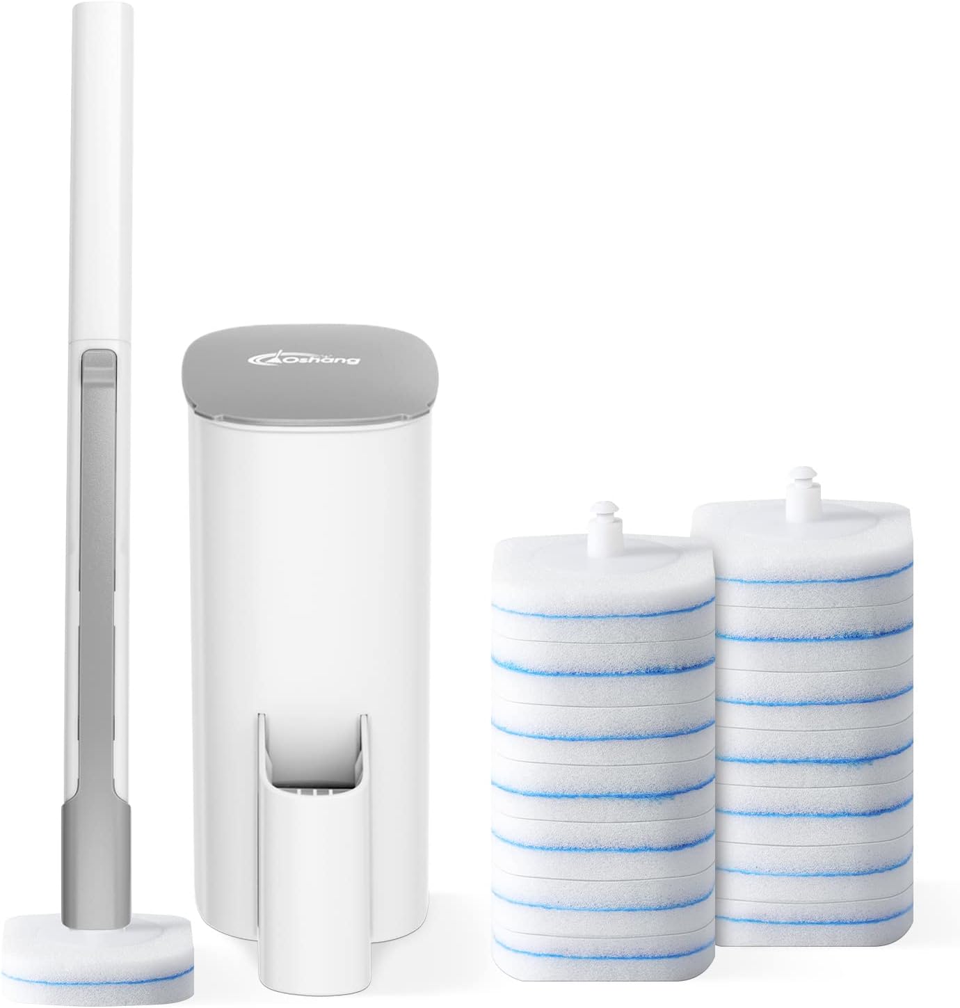 Oshang disposable toilet brush and holder system front view