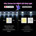 BTF-LIGHTING LED tape light flexible 12mm white PCB structure