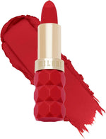 Hydrating velvet finish of Milani 390 Red Flag lipstick