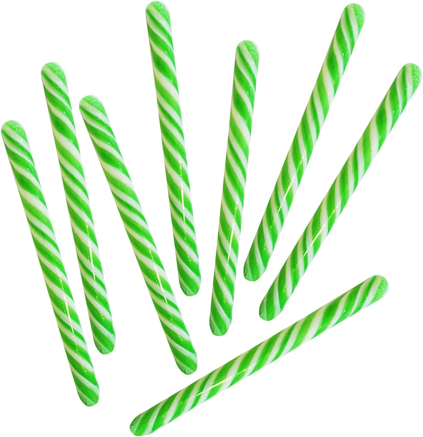 Fruidles apple flavor candy canes front view of 24 pack packaging.