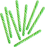 Fruidles apple flavor candy canes front view of 24 pack packaging.