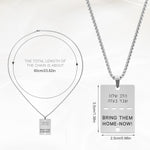 Mikovivi Bring Them Home Now Hebrew Engraved Dog Tag Pendant Close Up