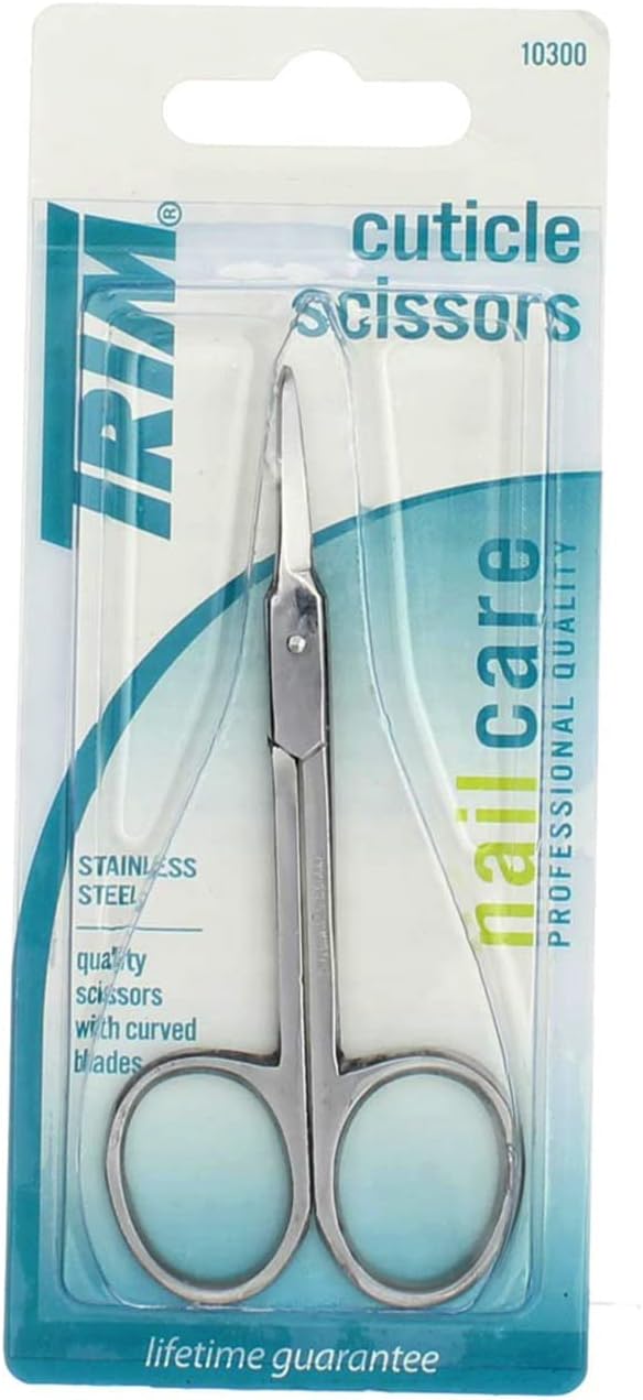 Trim Cuticle Scissors curved stainless steel blade close up view