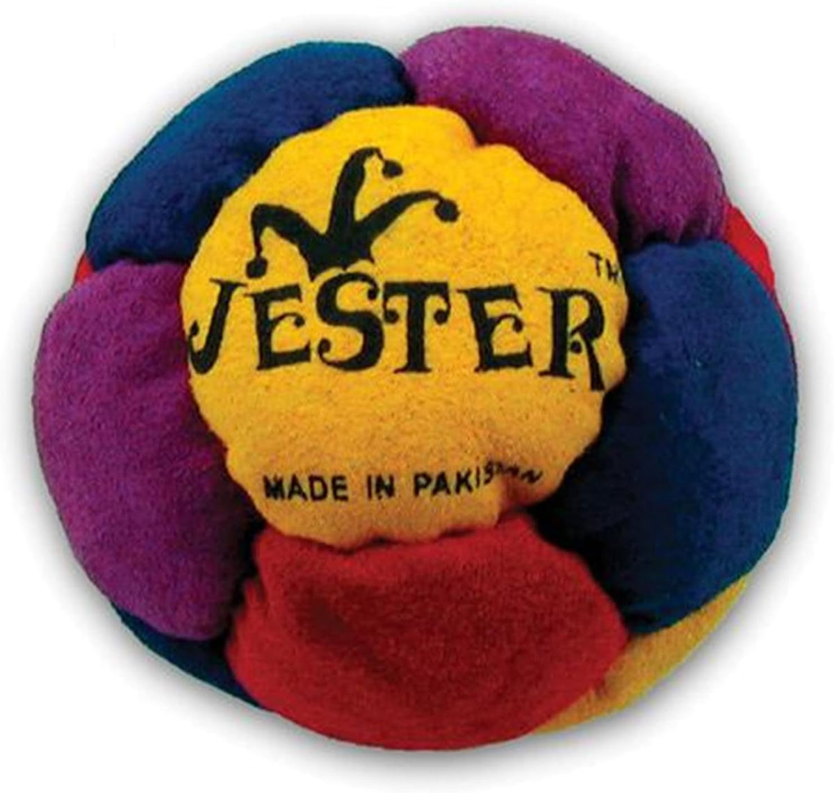 Adventure Trading Jester Footbag Blister Pack front view authentic imported hacky sack