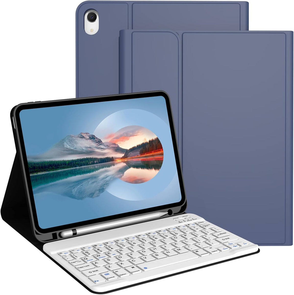 Keyboard Case with Pencil Holder for iPad 11th Generation (A16), 10th Gen | Detachable Wireless Keyboard, Support 3 System, Folio Stand, Soft TPU Back Shell for iPad 11th/10th 2025/2022, Light Blue - Image 13