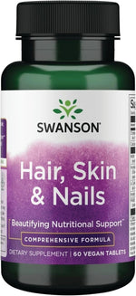 Swanson Hair, Skin and Nails supplement front view packaging bottle