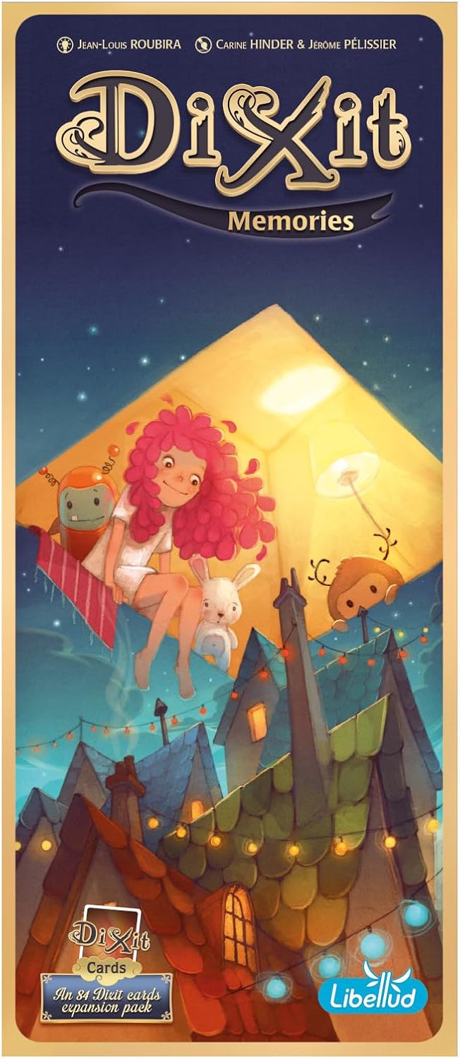 Asmodee Dixit Memories Board Game Expansion front box view with colorful artwork