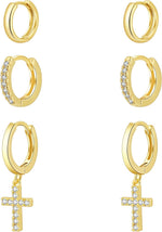 Rotnso Gold Hoop Earrings Set for Women Trendy, 14K Gold Plated Chunky Hypoallergenic Small Diamond Cartilage Hoops Cute Cubic Zirconia Dangle Stud Earrings Jewelry Gifts - Image 13
