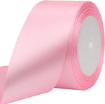 Riunbb pink solid satin ribbon 2 inch spool front view