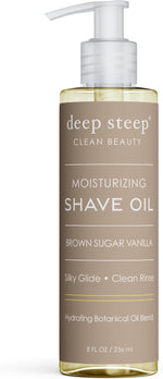 Deep Steep shave oil ingredient highlights on bottle label
