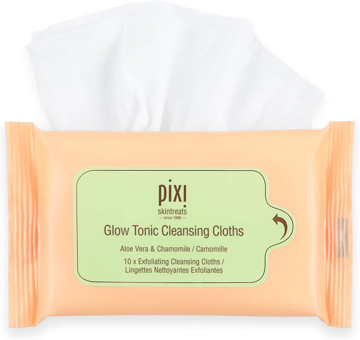 Pixi Beauty Glow Tonic Cleansing Cloths | Cleansing, Exfoliating, and Hydrating Disposable Face Towelettes | 3 Packs of 10 Face Wipes (30 Wipes Total) - Image 9