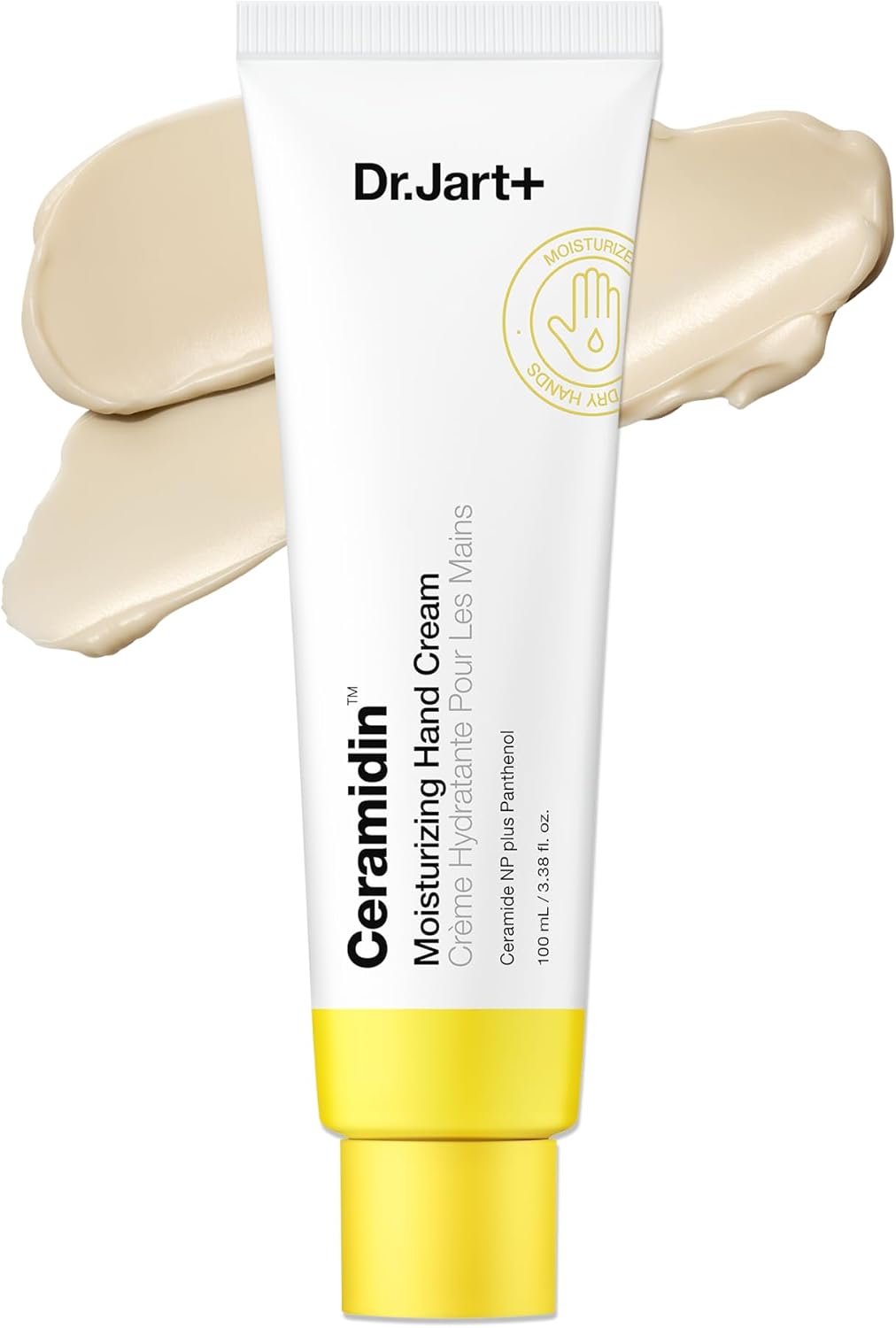 Dr.Jart+ Ceramidin Moisturizing Hand Cream front view in white tube