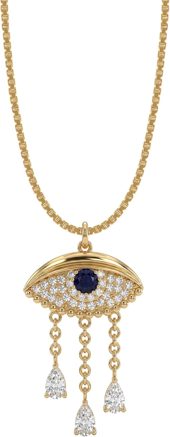 Dremmy Studios Cross Pendant Necklace for Women 14K Gold Plated Cubic Zirconia Evil Eye Butterfly Angel Wing Disc Coin Necklace Minimalist Religious Faith Jewelry Gift for Women - Image 13