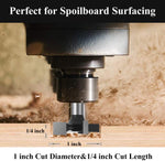 CNC Spoilboard Surfacing Router Bit, 1/4 inch Shank Carbide Tipped Surface Planing Bottom Cleaning Cutter Slab Flattening Router Bit, Wood Milling Cutter Planer Woodworking Tool - Image 2