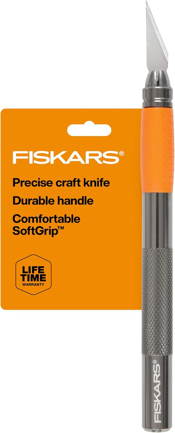 Fiskars 6" Detail Craft Knife, Exacto Hobby Utility Knife, Durable Aluminum - Image 1