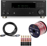 Onkyo TX-RZ30 AV receiver front view showing digital display screen and black finish finish.