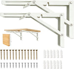 20 Inch Folding Table Hinge, 2Pcs Collapsible Shelf Brackets for Foldable Shelf, Wall Mounted Space-Saving Folding Table Brackets - Image 13