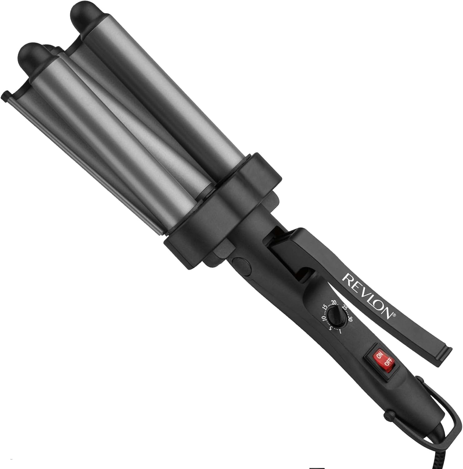 REVLON 3 Barrel Jumbo Hair Waver | Long-Lasting, Natural Looking Waves, (Grey) - Image 1