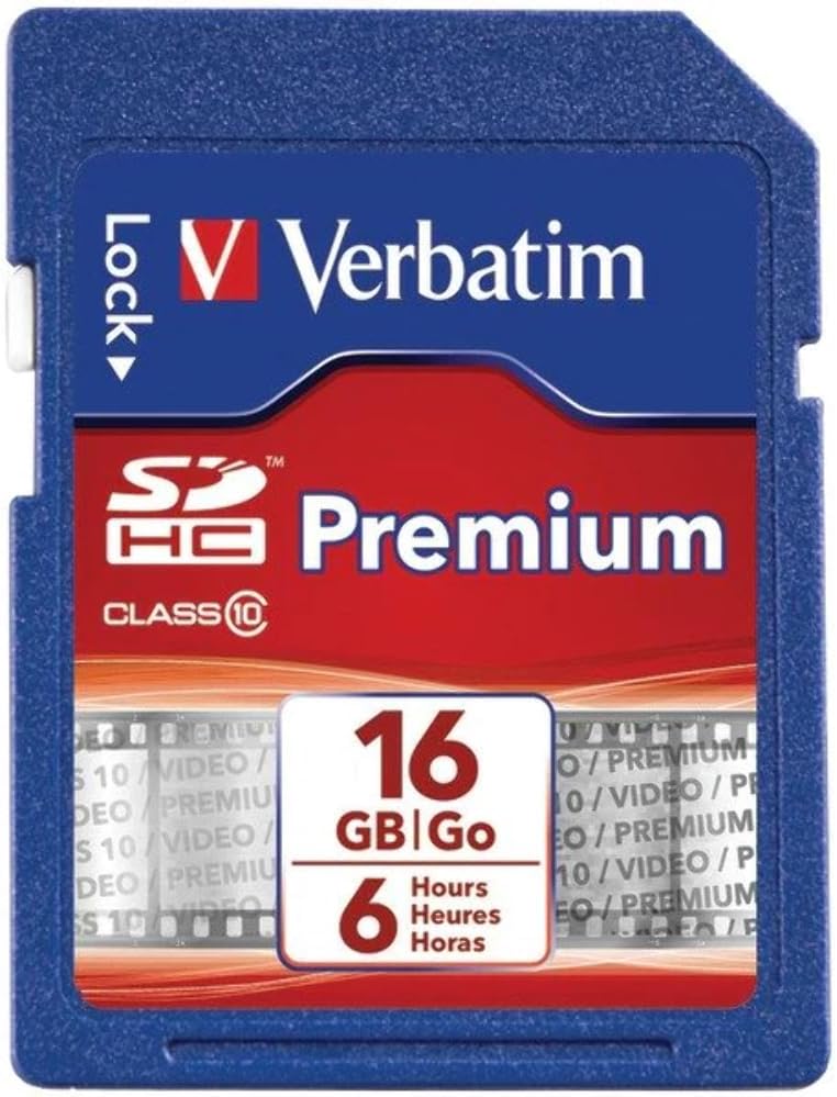 Verbatim 16GB SDHC Camera Memory Card, UHS-I U1 V10 Class 10, 80MB/s - Image 1