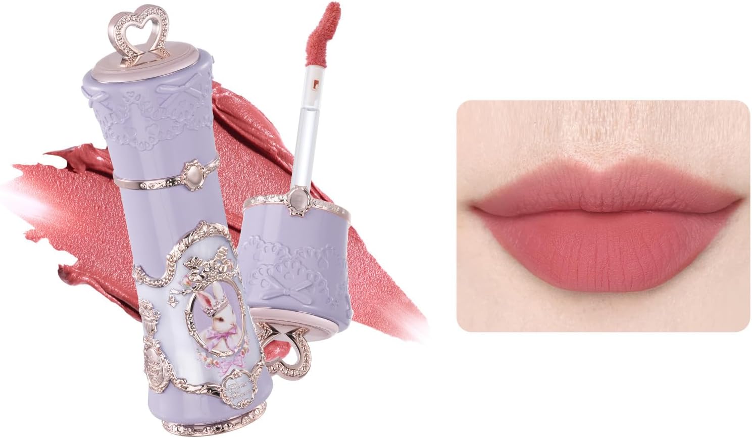 Flower Knows Bunny Garden Cloud Lip Cream, Light Rosy Pink Velvet Matte Lip Color, Transfer-Resistant Lightweight Hydrating Formula, Vegan - Image 1