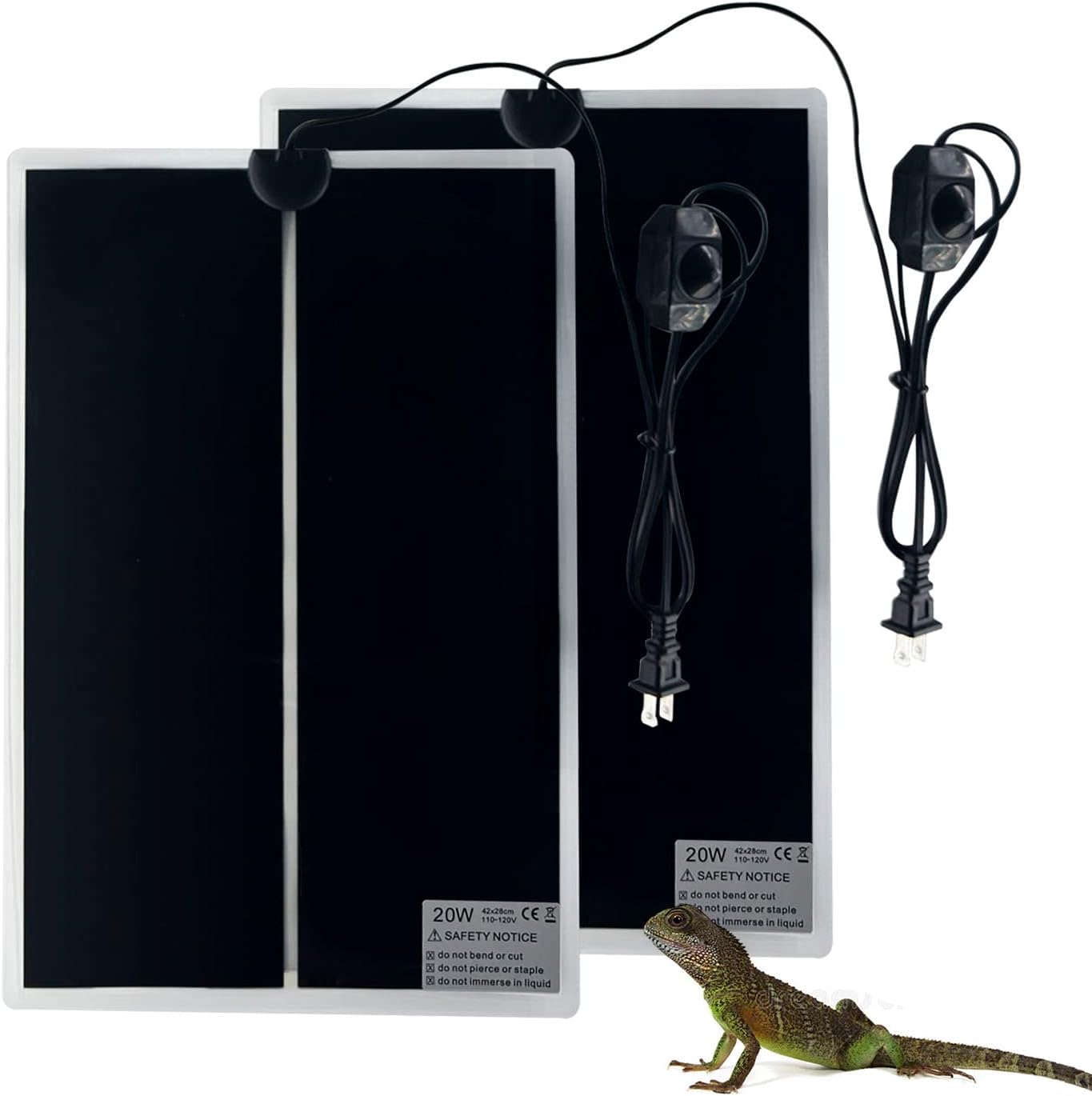 Fipasen 2PCS reptile heating mat set top view