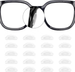 YR silicone eyeglass nose pads front view showing twenty pairs of clear adhesive cushions