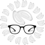 Topstart eyeglass nose pads 20 pairs pack front view premium clear silicone cushions