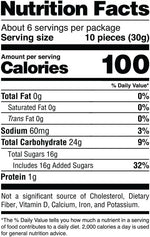 Top view of the opened SOUR STRIPS Bites resealable bag ready for snacking.
