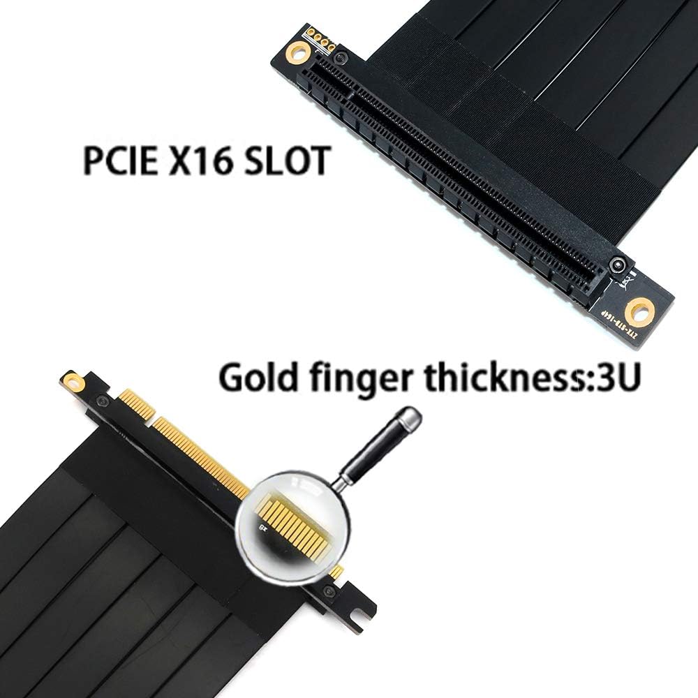 BQZYX graphics card riser cable EMI shielding detail