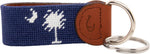 Huck Venture needlepoint key ring angled perspective