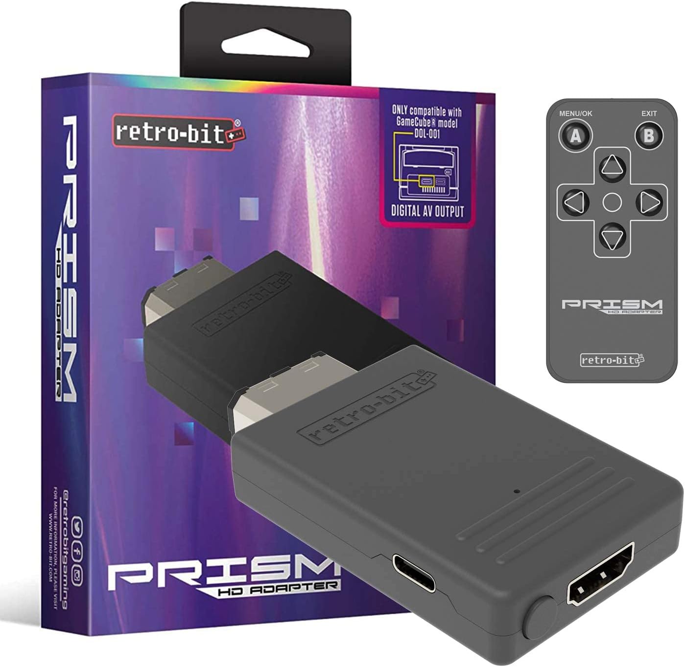 Retro-Bit Prism HDMI Adapter for GameCube front view