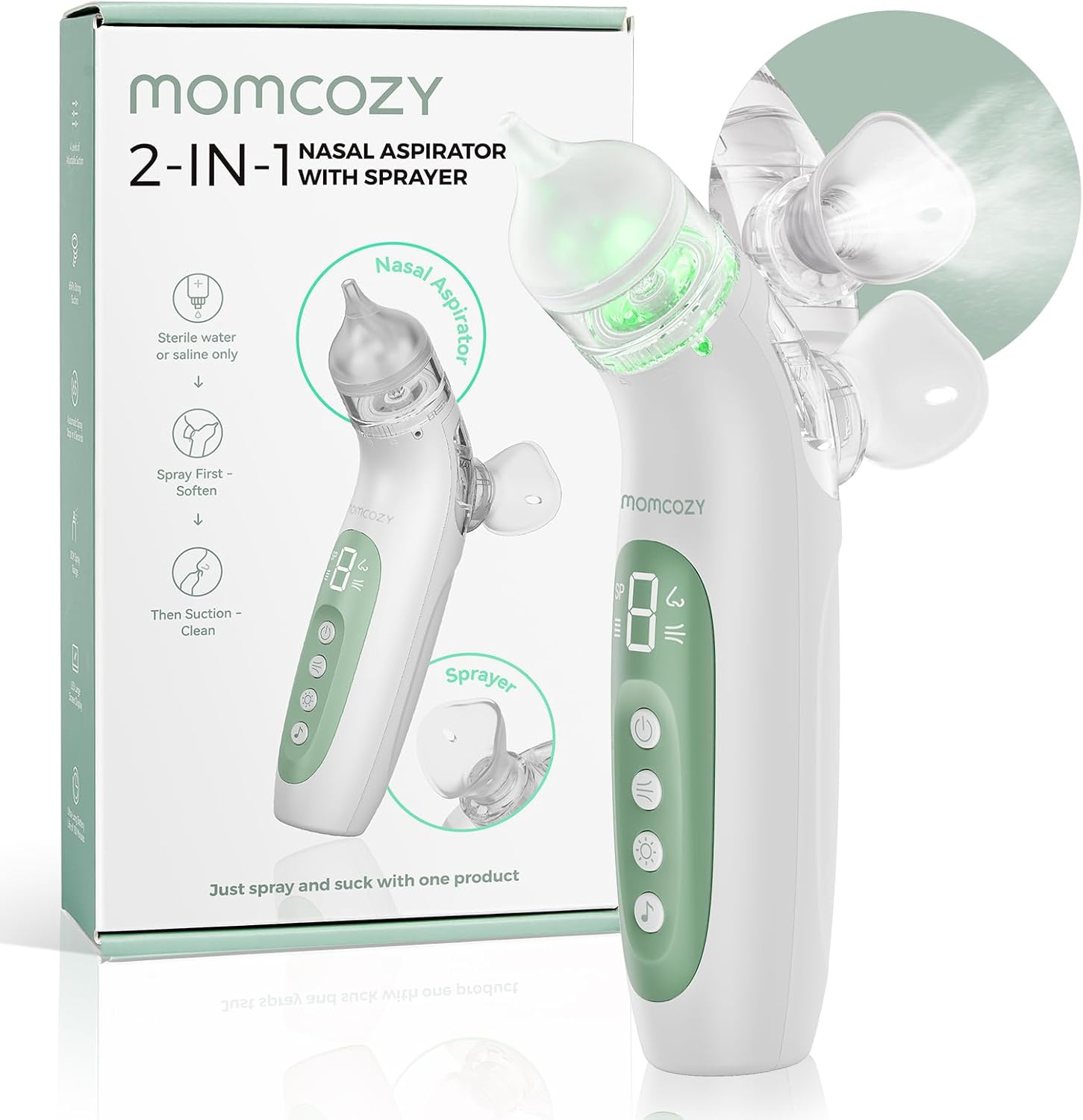 Momcozy BreezyClear 2-in-1 Electric Nasal Aspirator front view