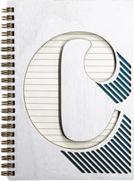 COLLECTIVE HOME - Monogram Notebook, Wood Cover College Ruled Notebook, Daily Planner, 100 Lined Pages Perfect for Writing, Travel Diary and Notebook for Men and Women, Graduation Gifts (T) - Image 10