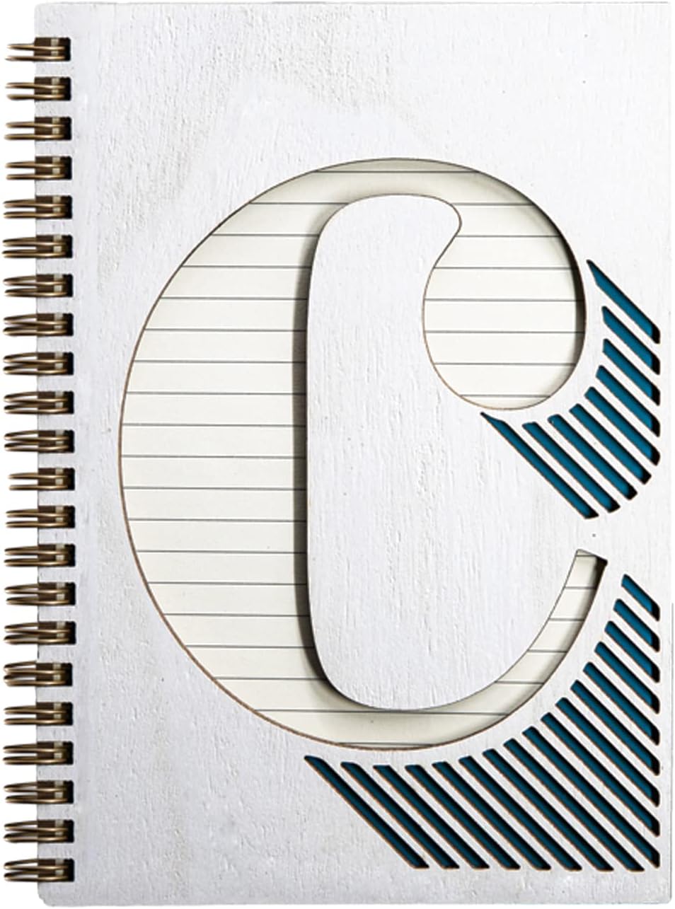 COLLECTIVE HOME - Monogram Notebook, Wood Cover College Ruled Notebook, Daily Planner, 100 Lined Pages Perfect for Writing, Travel Diary and Notebook for Men and Women, Graduation Gifts (T) - Image 10