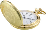 Pangda vintage pocket watch front view showcasing engraved floral cover design